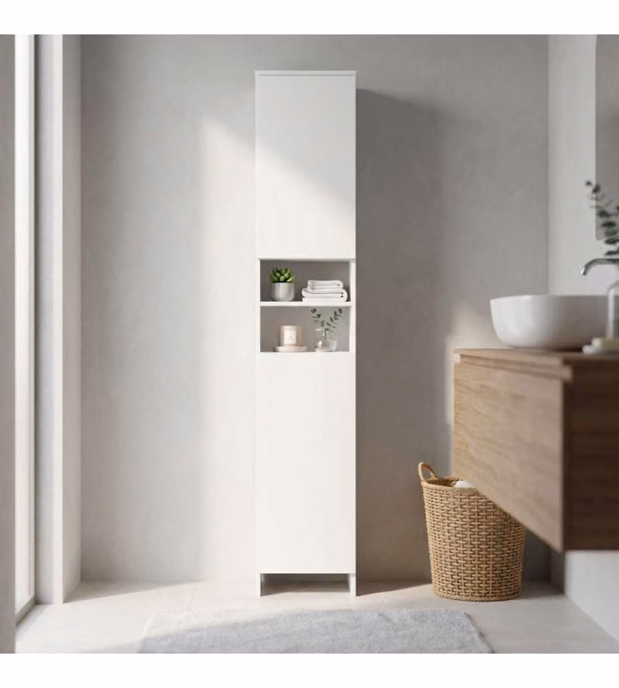 Cosma Mobile Alger in Legno Bianco 28,5x28x173 cm Stile Moderno Fisso