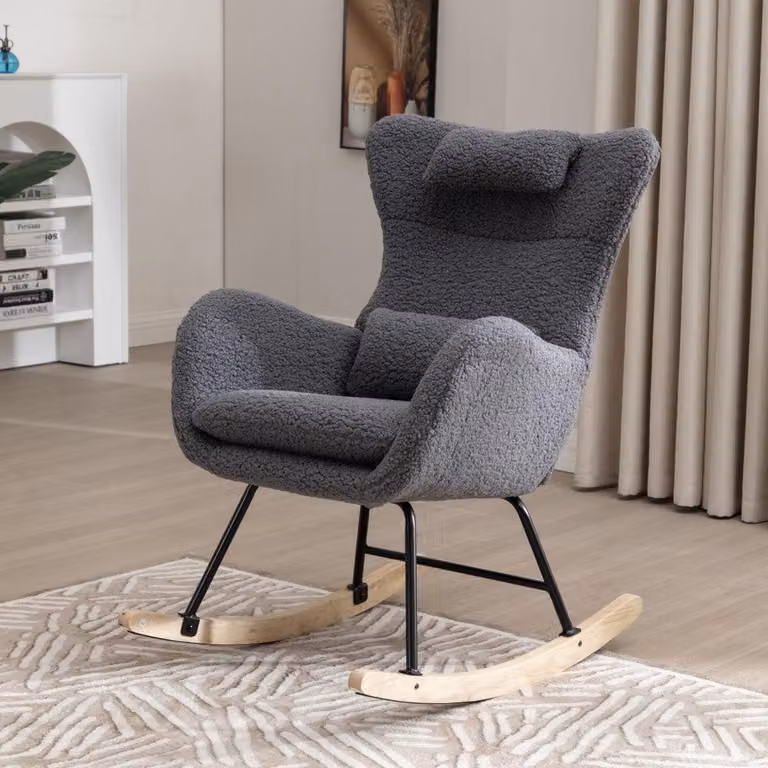 Sedia a dondolo - Poltrona - Sedia da pranzo - Poltrona relax - Design ergonomico - Seduta in memory foam