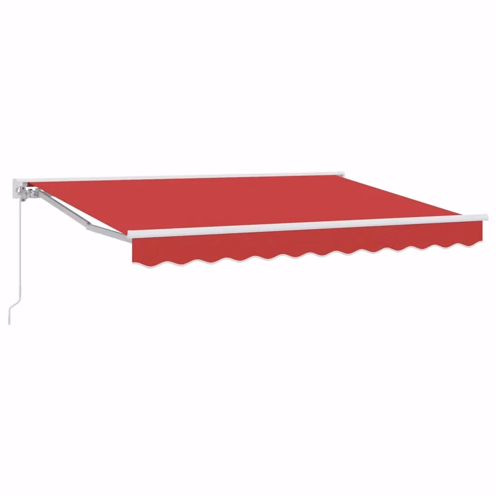 Tenda retrattile manuale vidaxl semi-cassette in poliestere rosso e bianco, L: 300 cm, H: 250 cm – 2