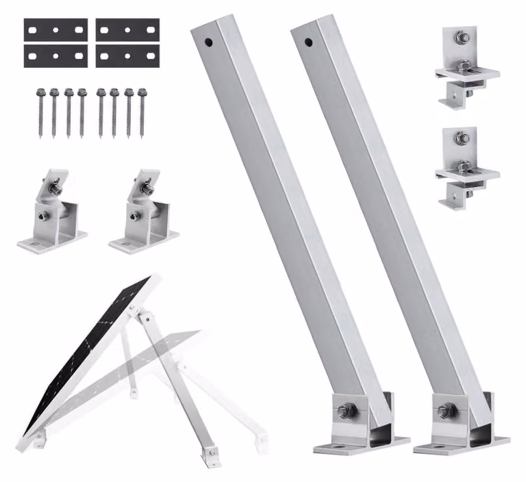 Supporto per pannelli solari, angolo regolabile da 15° a 40°, compatibile con pannelli da 100 W a 500 W, BIANCO