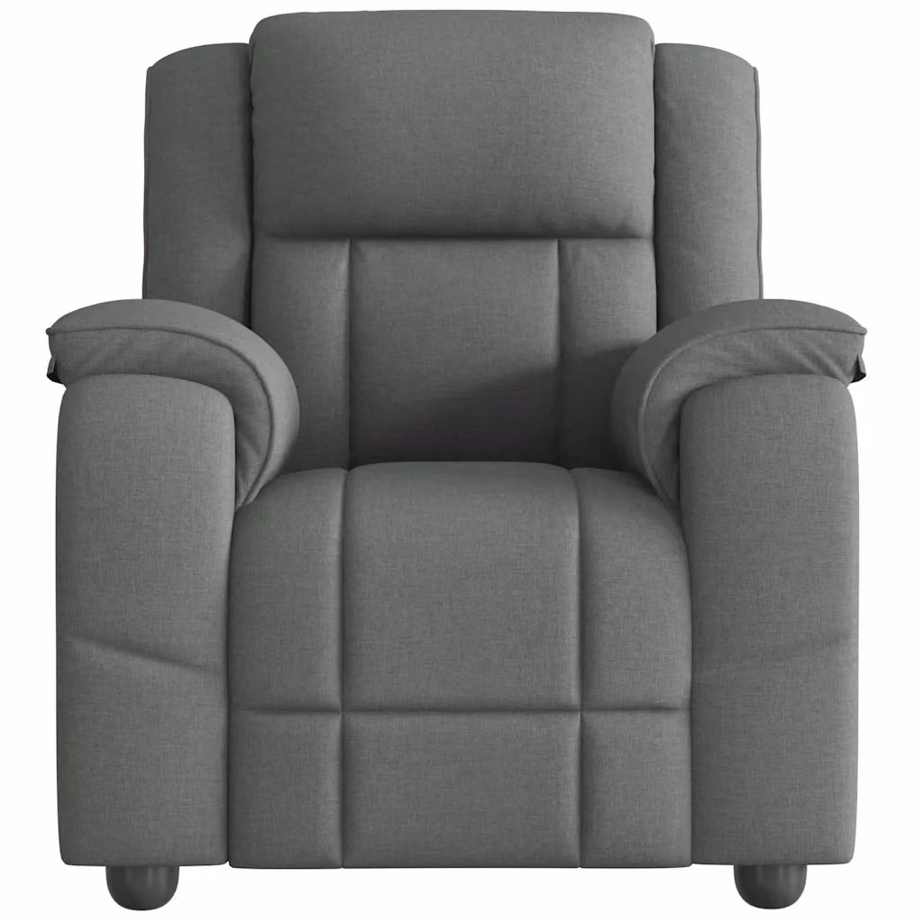 Poltrona reclinabile relax vidaXL in tessuto grigio con braccioli e leva manuale – 2