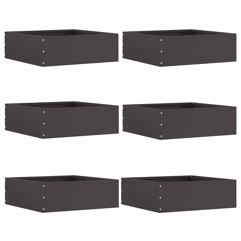 Set di 6 bordure per prato vidaXL in acciaio nero, L/P/H: 40 x 40 x 13 cm