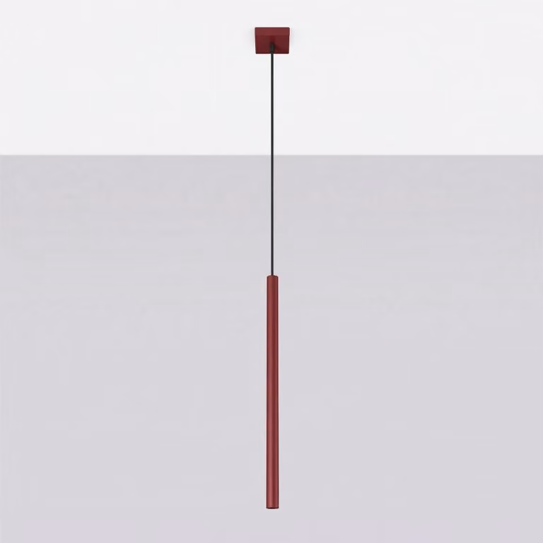 Lampada a sospensione PASTELO 1 bordeaux 1xG9 8W acciaio 120x8x8 cm Sollux Lighting