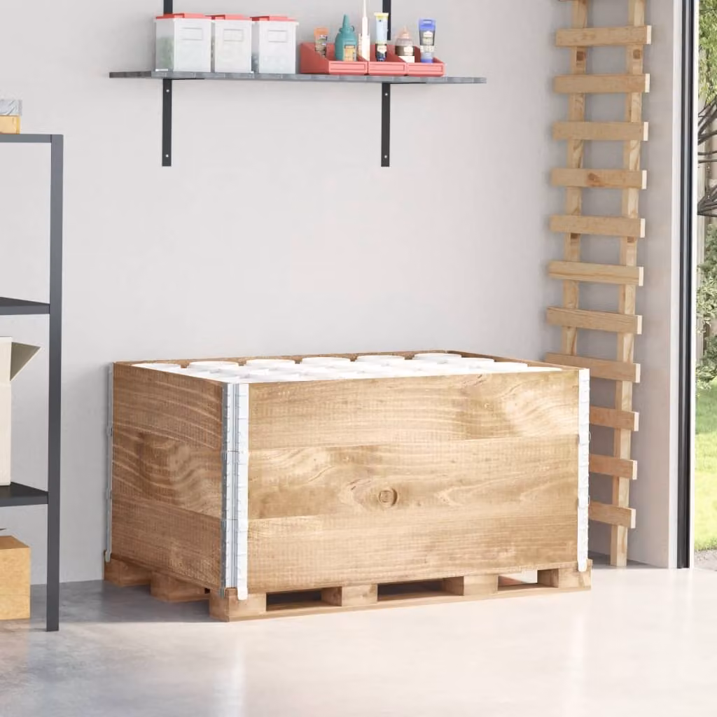 Set di 3 pareti per pallet vidaXL in legno massello di pino color marrone L: 120 cm x P: 80 cm