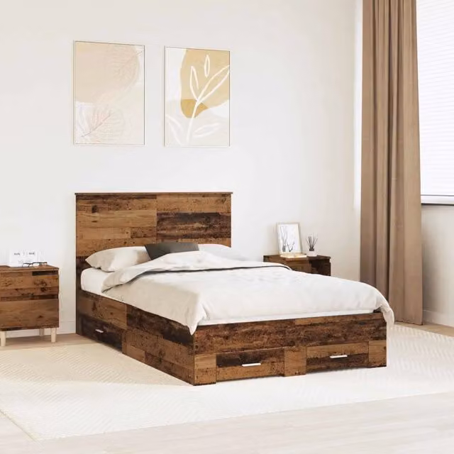 Struttura del letto con cassetto Legno vecchio 120 x 190 cm 3411339
