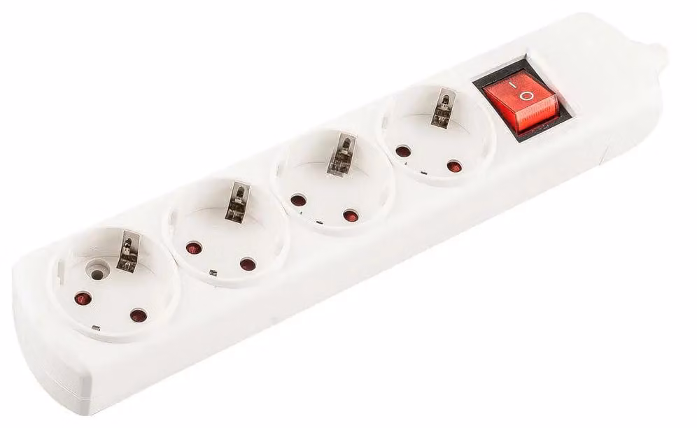 Interruttore basculante Onlex, senza cavo, 4 prese, colore argento, dimensione unica / spina europea, 220V, colore argento, dimensione unica