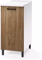 Base cucina Linea Azzurra con anta a battente in finitura noce marrone L: 40 cm, P: 50 cm, H: 85 cm
