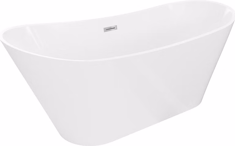 Mexen Dora vasca da bagno freestanding 170 x 75 cm, bianca, troppopieno cromato - 52071707500-01