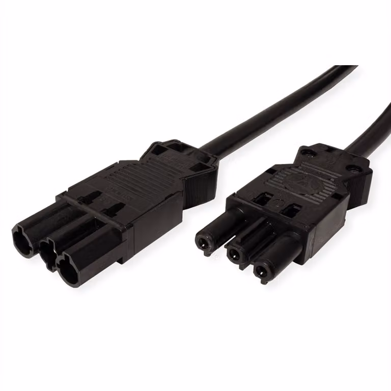 BACHMANN Geräteverlängerung GST18-3 Stecker/Kupplung, schwarz, 2,0 m