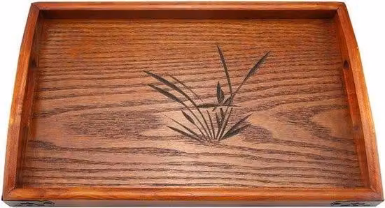 Tavolino da salotto in legno con spazio contenitore e maniglie per caffè, tè e snack, ideale per il soggiorno o il ristorante