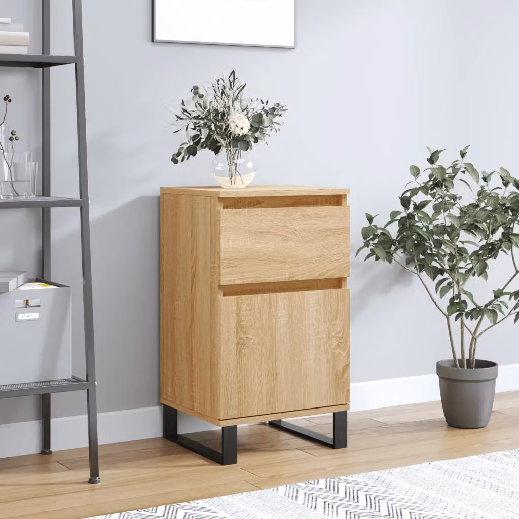 Credenza moderna vidaXL in legno multistrato color rovere sonoma, L 40 cm x P 35 cm x H 70 cm