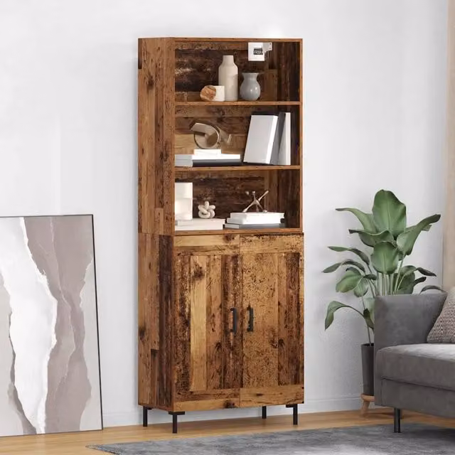 Credenza-Buffet-Armadio da cucina Legno vecchio 69,5 x 34 x 180 cm Legno multistrato 475181