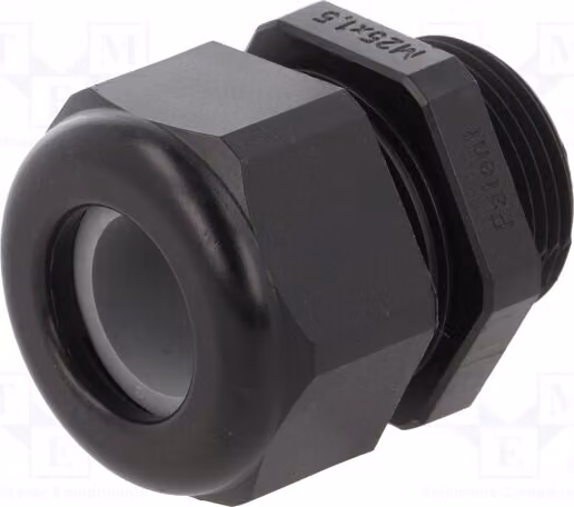 5 connettori per cavi, colore nero, grado di protezione IP68, filettatura M25, codice prodotto: 1.209.2501.51