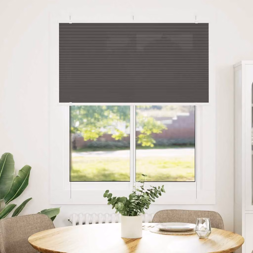 vidaXL Tenda Plissettata Nera 105x150 cm Larghezza Tessuto 104,4 cm