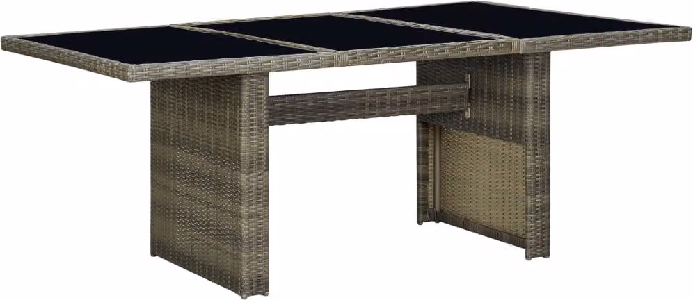 vidaXL Tavolo da giardino in polirattan marrone e vetro temperato