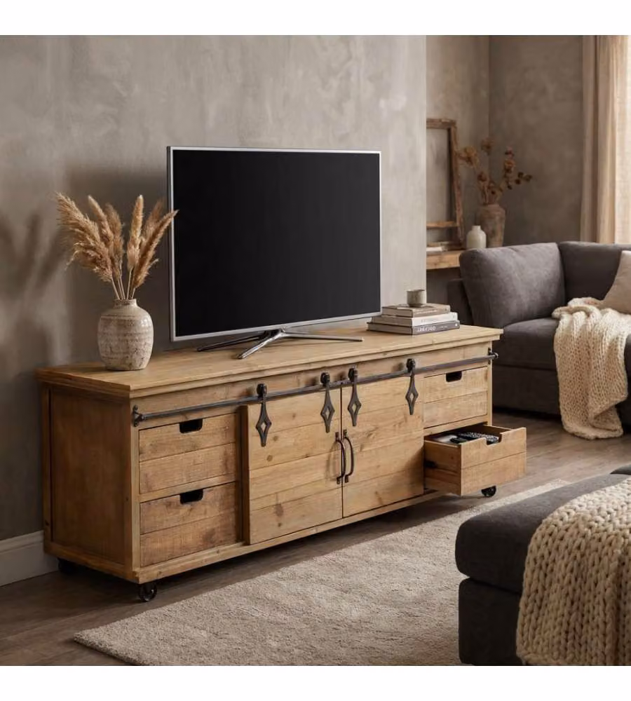 Cosma Mobile Clement in Legno Marrone 151x45x52 cm con Ante Scorrevoli