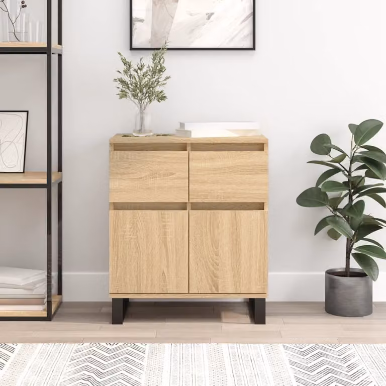 Credenza moderna vidaXL in legno multistrato color rovere, L: 60 cm, P: 35 cm, H: 70 cm