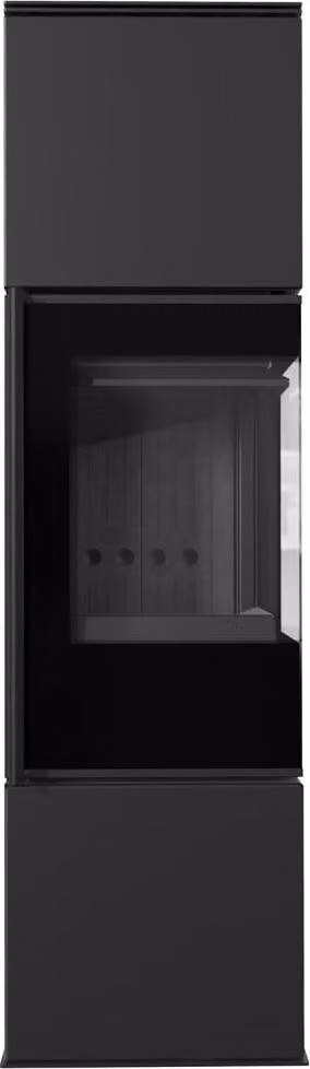 Stufa in acciaio KRATKI REN/M destra Ø 150 7 kW rivestimento nero