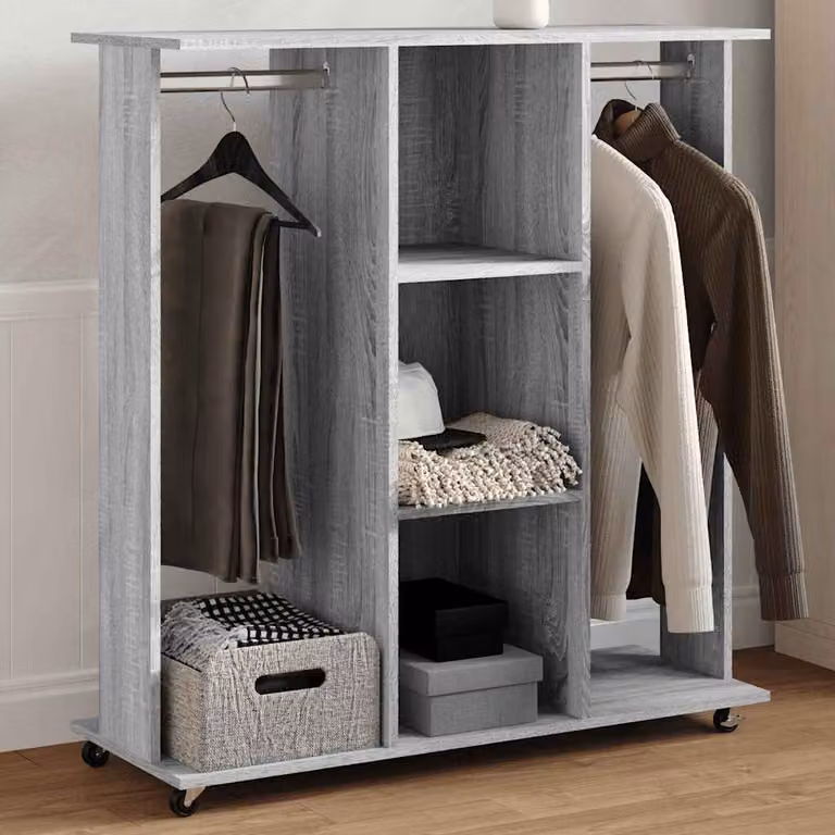 Armadio con ruote vidaXL in legno multistrato Grigio Sonoma L: 102 cm, P: 38 cm, H: 110 cm