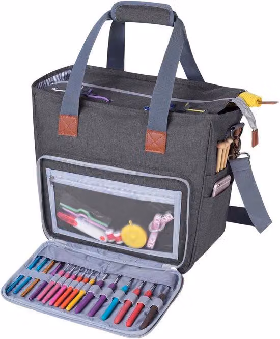 Borsa da trasporto grigia con tracolla