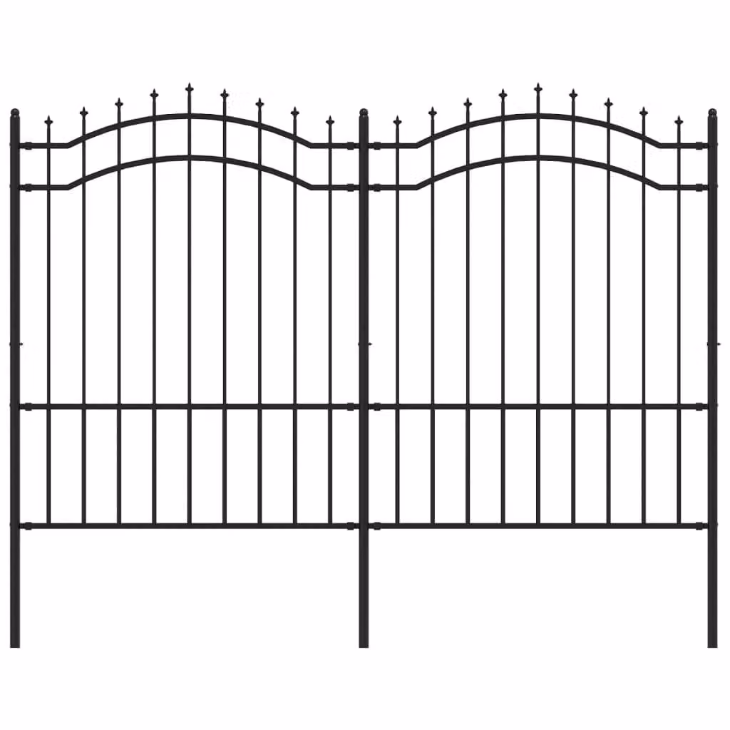 Recinzione da Giardino Woerden con Punta a Lancia Nera 240x150 cm in Acciaio