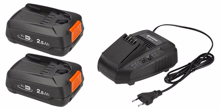 Gardena P4A Starter Set 2 batterie e caricatore rapido P4A 2x PBA 18V/45 + AL 1830 CV GARDENA 14907-20