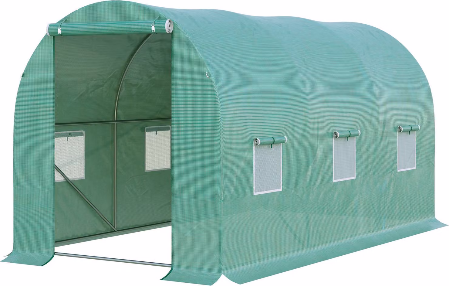 Serra in plastica Fortuna Lai Serra per pomodori 395x195x190 cm con 6 finestre a rete, serra ad arco per la coltivazione di piante e semenzai