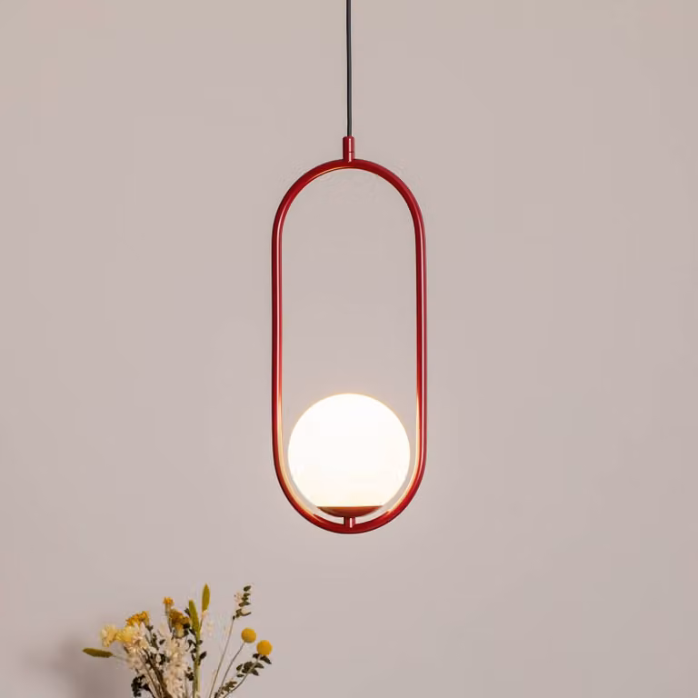 Lampada a sospensione Dione ALDEX, dimmerabile, Rosso, Soggiorno / Sala da pranzo, Metallo, Moderno, Lampada a sospensione