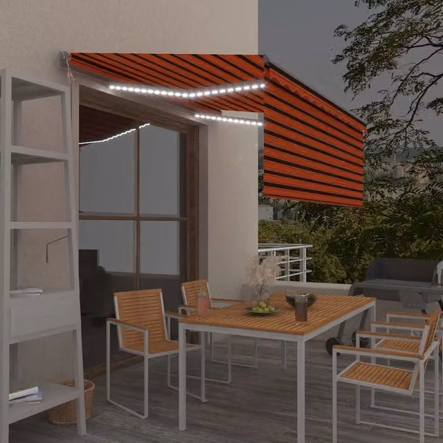 Tenda Automatica ParasoleLEDSensoreVento 3,5x2,5m ArancioMarrone 3069415