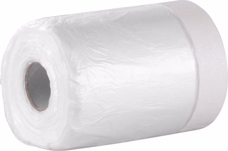 Telo protettivo Strend Pro, 550 mm, L-30 m, PE, per pittura, con nastro adesivo mascherante, coprente per pavimento