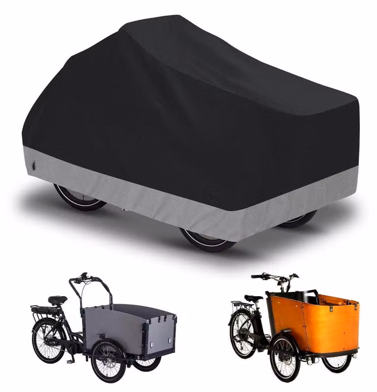 Copertura impermeabile per seggiolino bici per bambini, tessuto Oxford 600D, colore grigio, dimensioni 225x105x110 cm