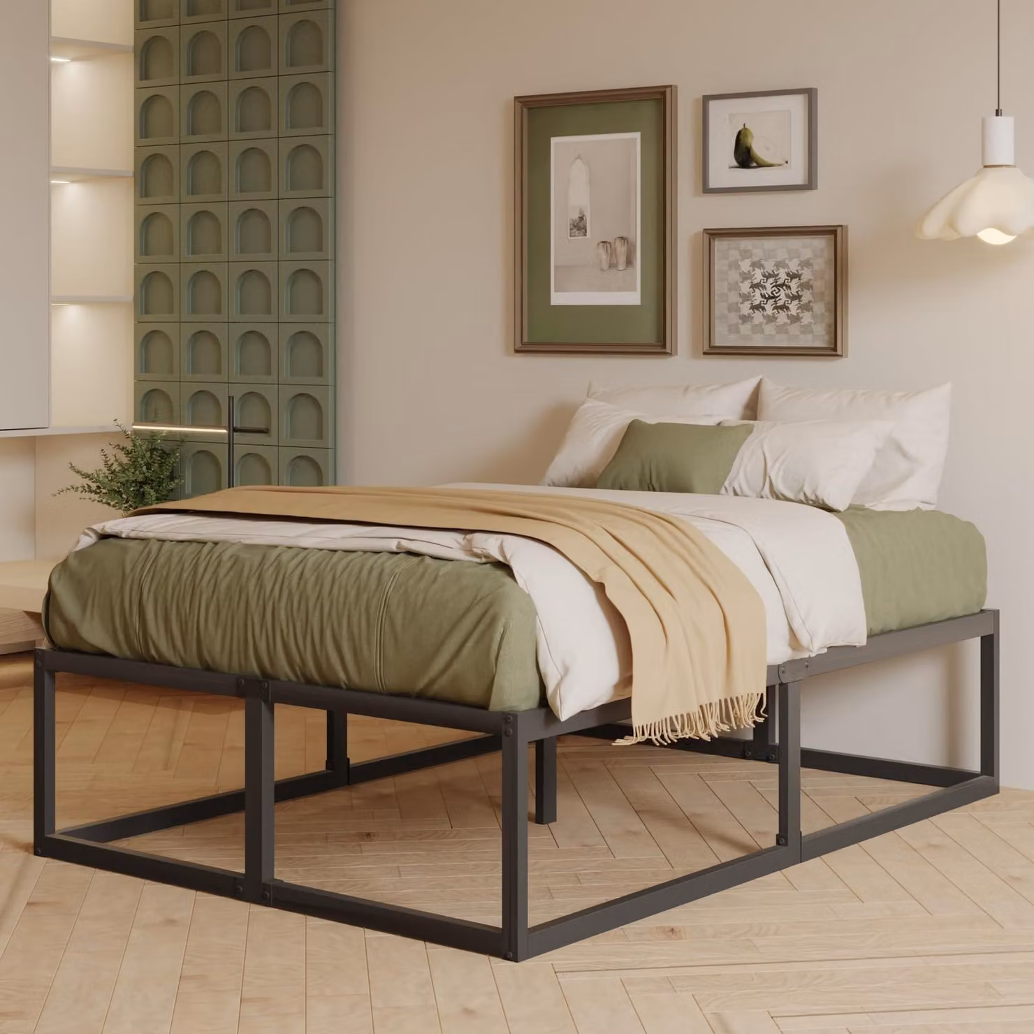 Struttura robusta per letto, dimensioni 140 x 200 cm, con doghe in acciaio