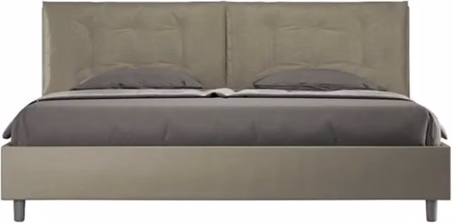 Letto matrimoniale king size Annalisa Ityhome con contenitore imbottito in similpelle color cappuccino L/P/H: 222 x 215 x 110 cm