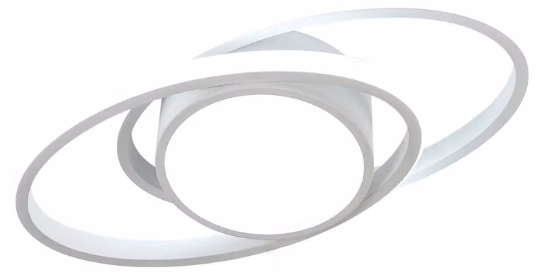 Lampada da soffitto a LED - Doppio corpo rotondo - 6500 K (bianco freddo) - 2 sorgenti luminose - Non dimmerabile - Montaggio a soffitto - A2725