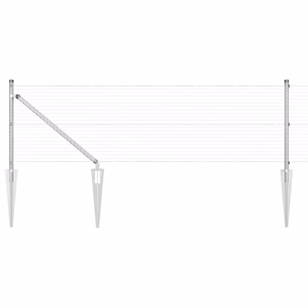 Recinzione in rete saldata con punte vidaXL in acciaio zincato argento 25 x 0,8 m – 3