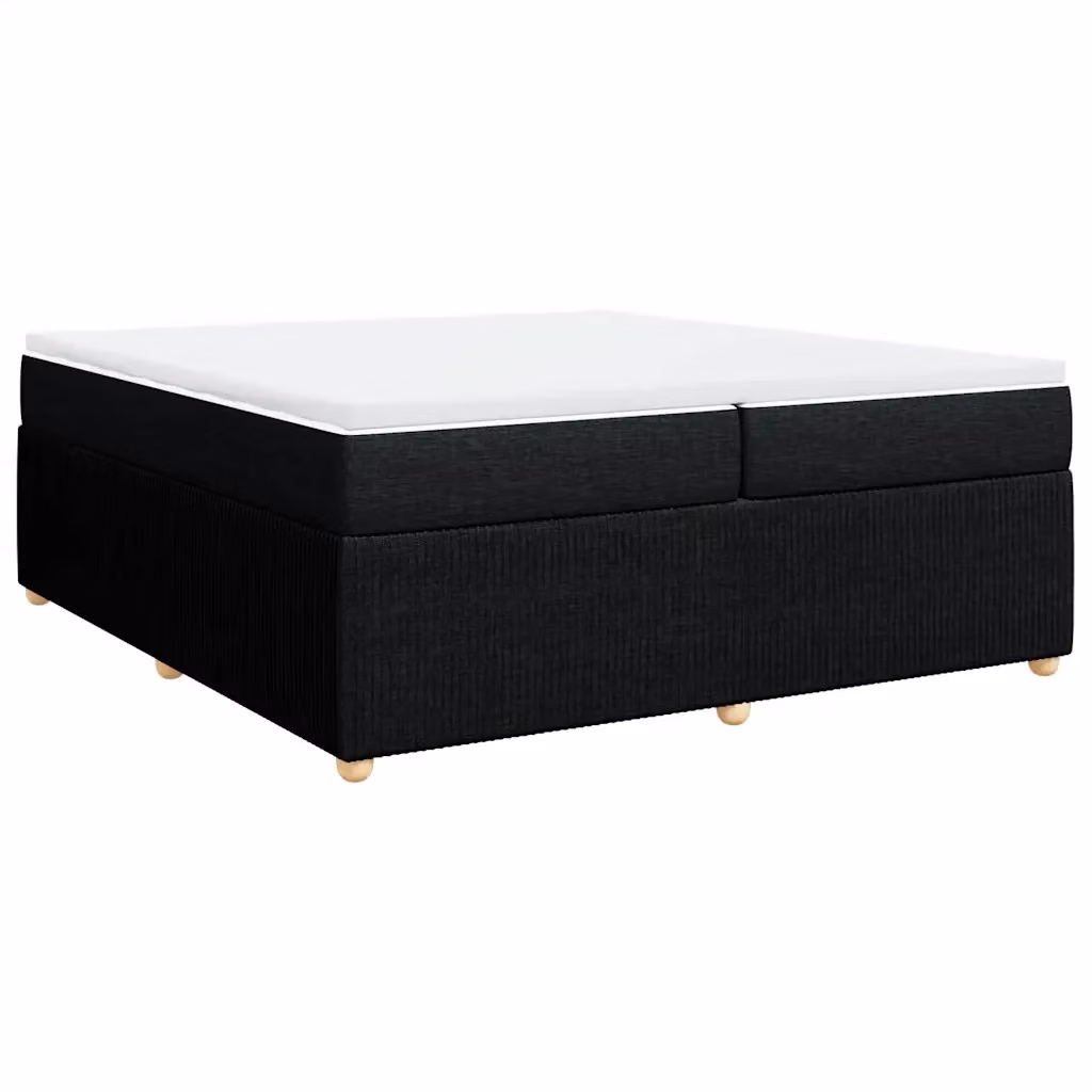 Letto Ibrido vidaXL con Giroletto a Molle e Materasso Nero in Tessuto L/P: 200 x 200 cm – 2