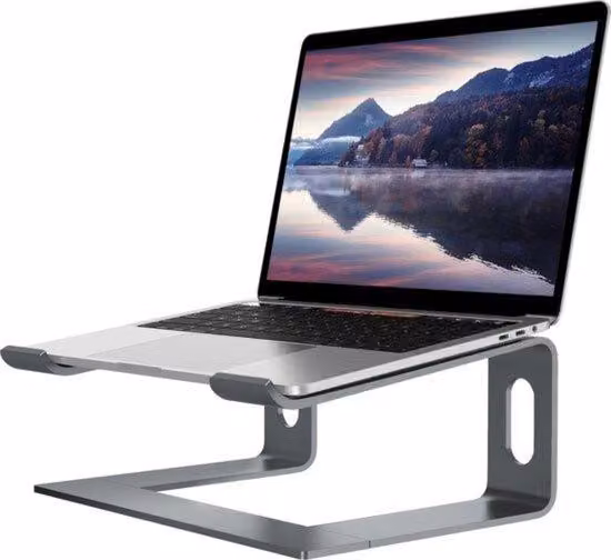 Supporto ergonomico per laptop da ufficio - Solido rialzo per laptop - Ideale per lavorare alla scrivania - Rialzo ergonomico per laptop - Un accessorio indispensabile per il tuo laptop.