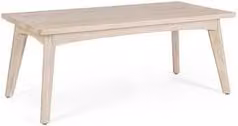 Tavolino Bizzotto SAHANA in legno naturale marrone e beige, design moderno rettangolare con piano piatto e quattro gambe, L: 115 cm