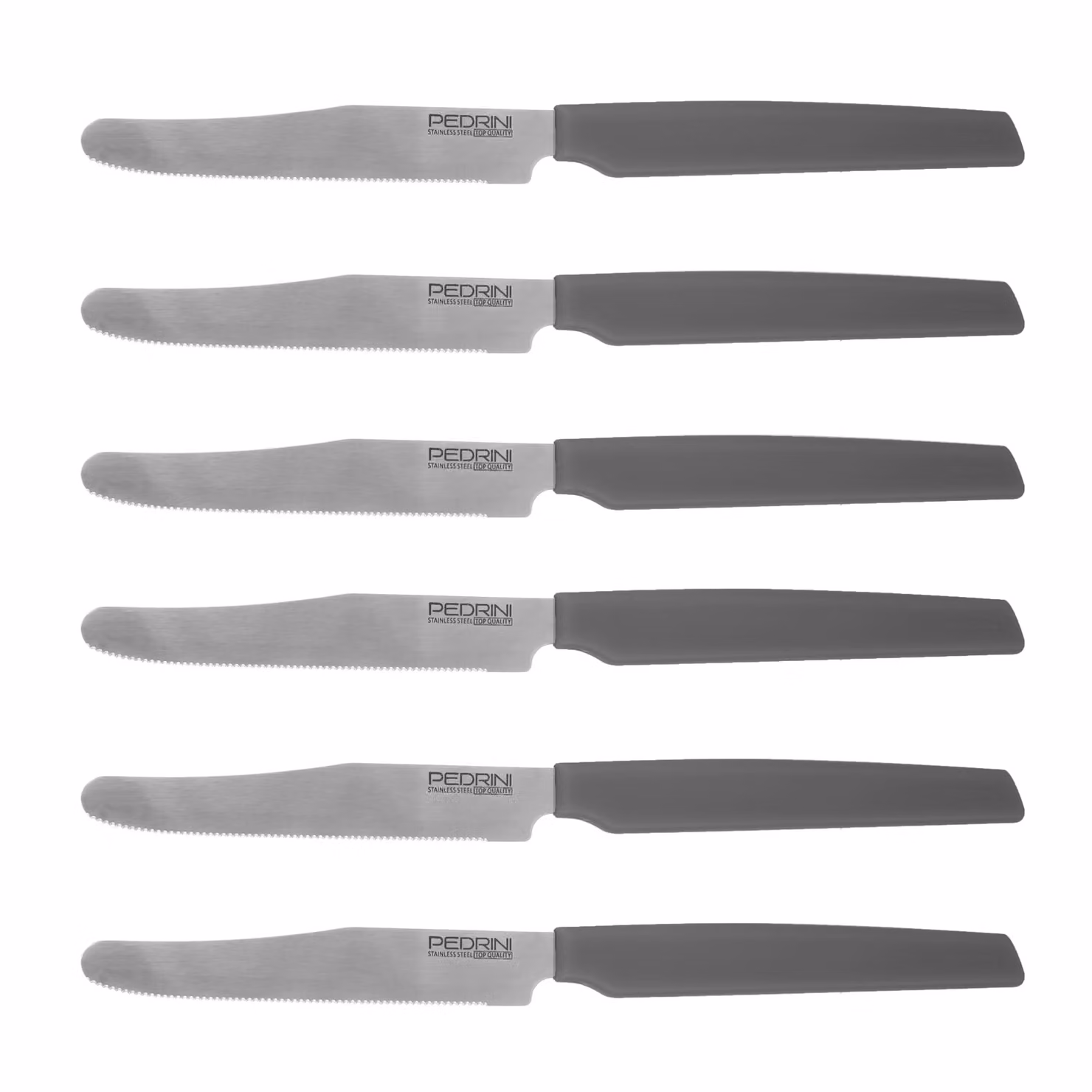 Set di 6 coltelli da tavola Pedrini Active in acciaio inox color antracite opaco – 2