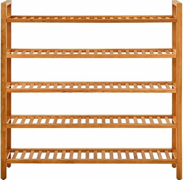 Scarpiera con 5 Ripiani-Scaffale per scarpe 100x27x100 cm in Massello di Rovere