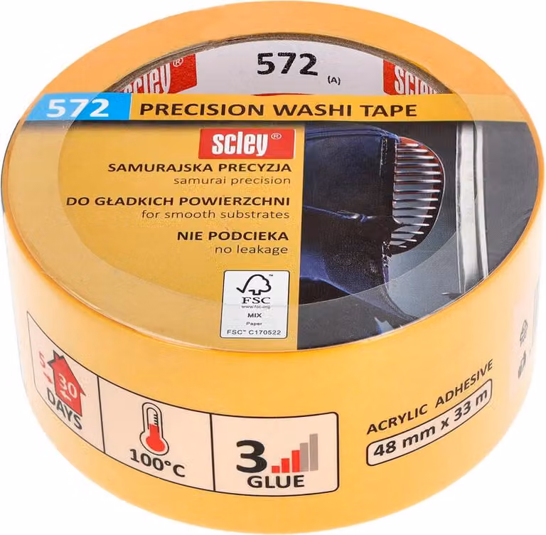Nastro adesivo di precisione / nastro per mascheratura 48 mm x 33 m Serie 572 Scley - 1 pezzo. Nastro adesivo, nastro per mascheratura
