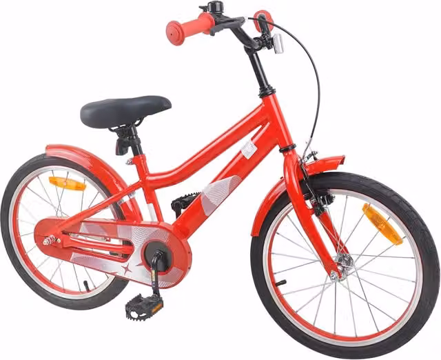 Bicicletta per bambini da 18 pollici Design In, colore rosso