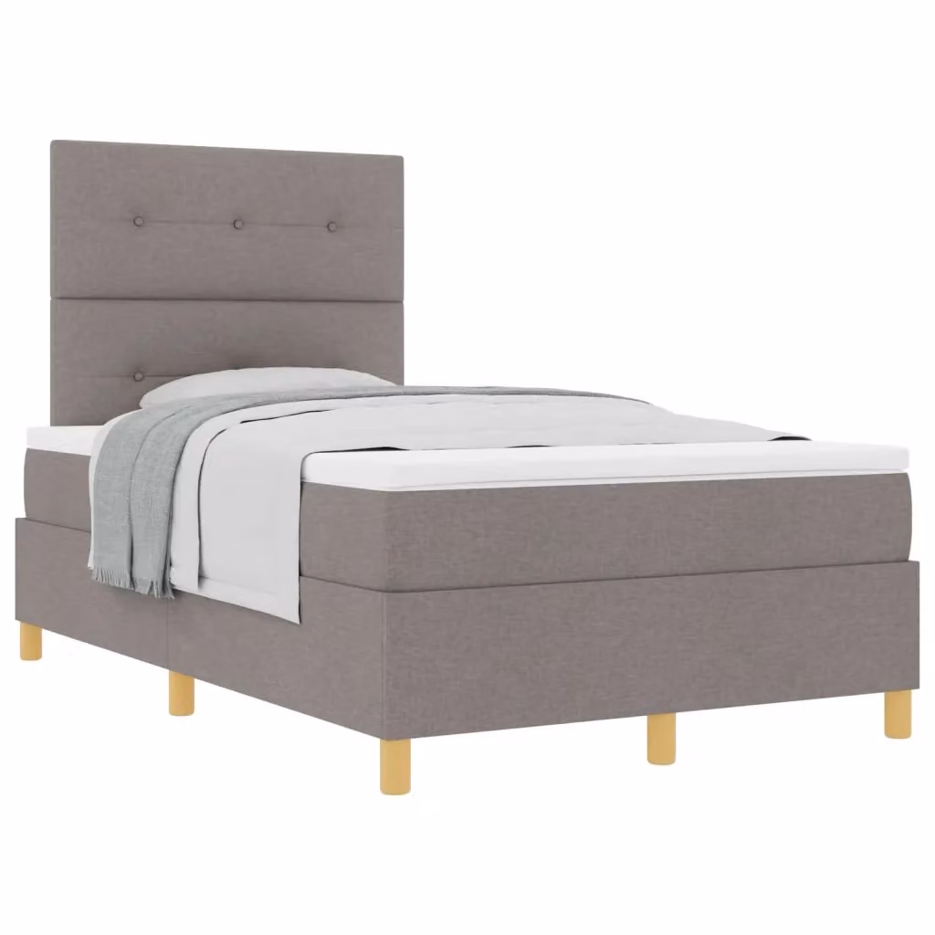 Letto a molle con testiera Talpa vidaXL in tessuto beige o grigio L/P/H: 200 x 120 x 28 cm – 2