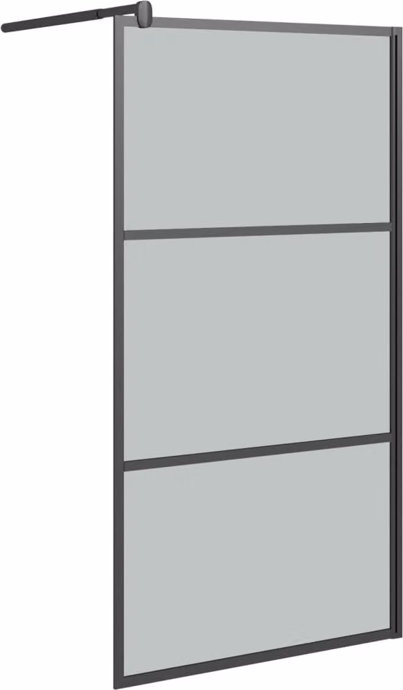 Parete Doccia Walk in 115x195 cm in Vetro Scuro ESG Nero