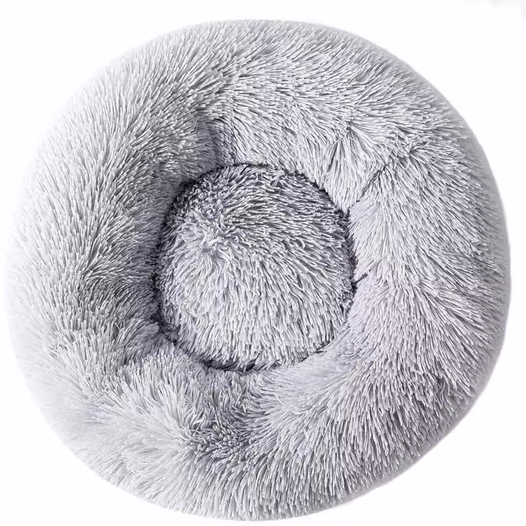 Cuccia per gatti a forma di ciambella, in peluche, rotonda, calda, morbida e confortevole, adatta a animali domestici fino a 3 kg, dimensioni 38x38x14 cm