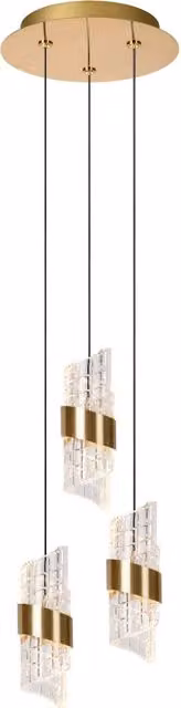 Lampada a sospensione Kligande 3 luci oro LED 7W Lucide
