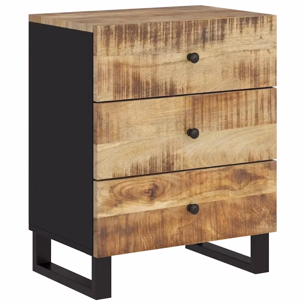 Comodino vidaXL in legno di mango e metallo marrone L: 50 cm, P: 33 cm, H: 62 cm – 2