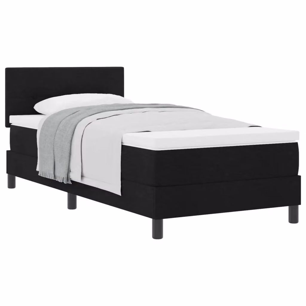 Letto ibrido con molle e schiuma vidaXL in tessuto nero con testiera L/P/H: 100 x 200 x 40 cm – 2