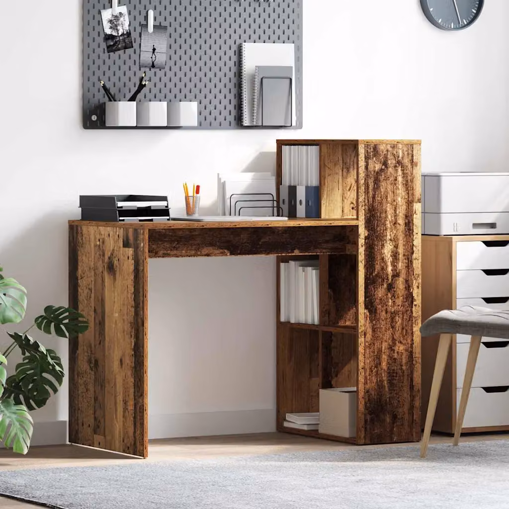 Scrivania da ufficio vidaXL in legno marrone con design minimalista, L: 103,5 cm, P: 55 cm, H: 75 cm