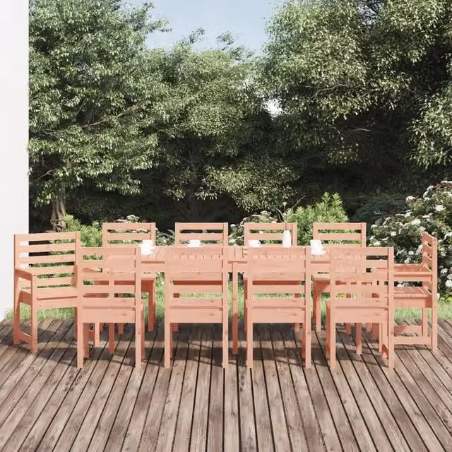 Set da Pranzo per Giardino 11 pz in Legno Massello di Douglas 3154724
